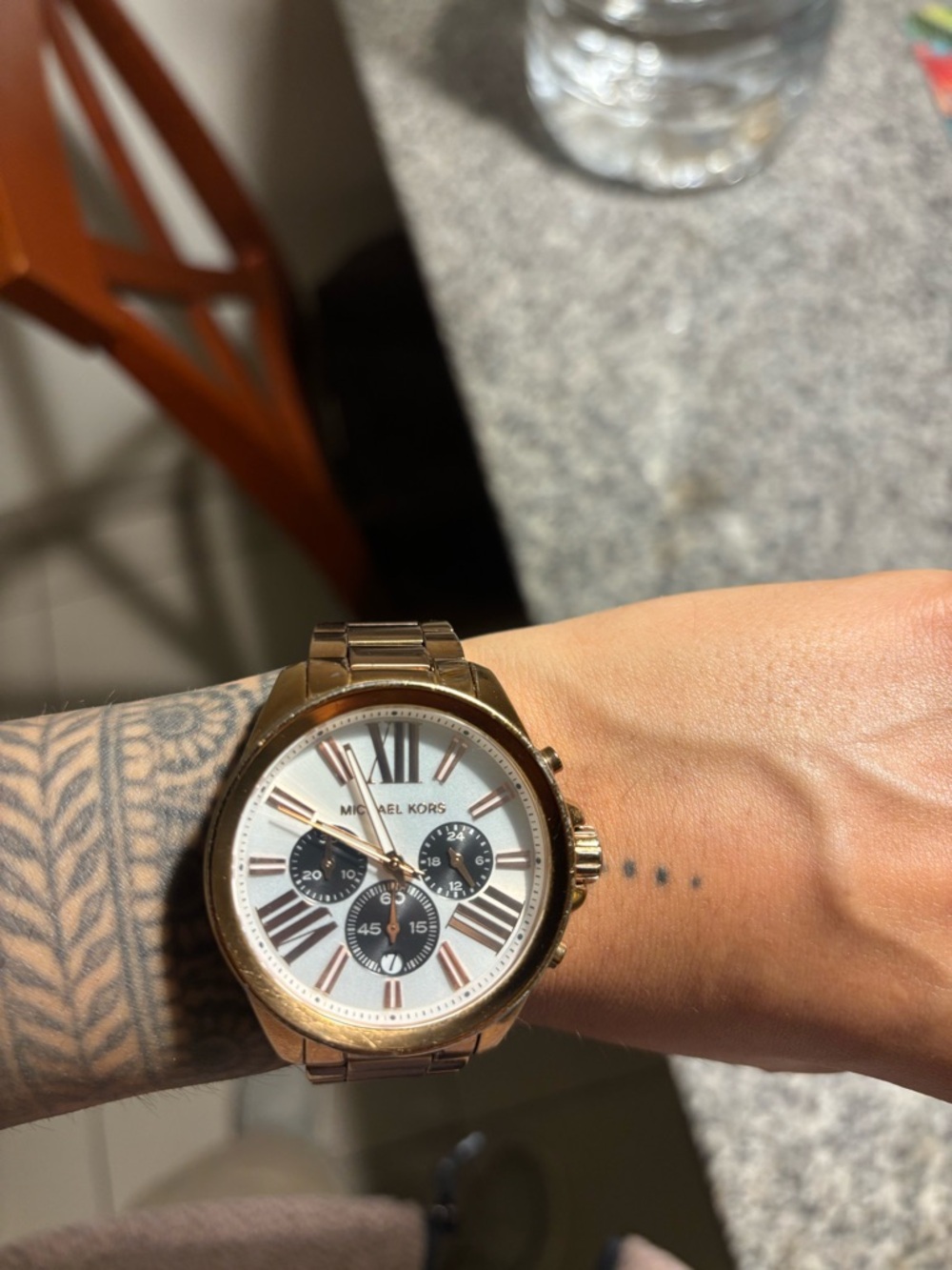 Michael Kors Rose Gold and White Chronograph Bracelet Watch - Picture 5 of 7